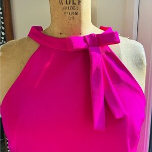 Maggy London Fuchsia Halter Dress with Bow